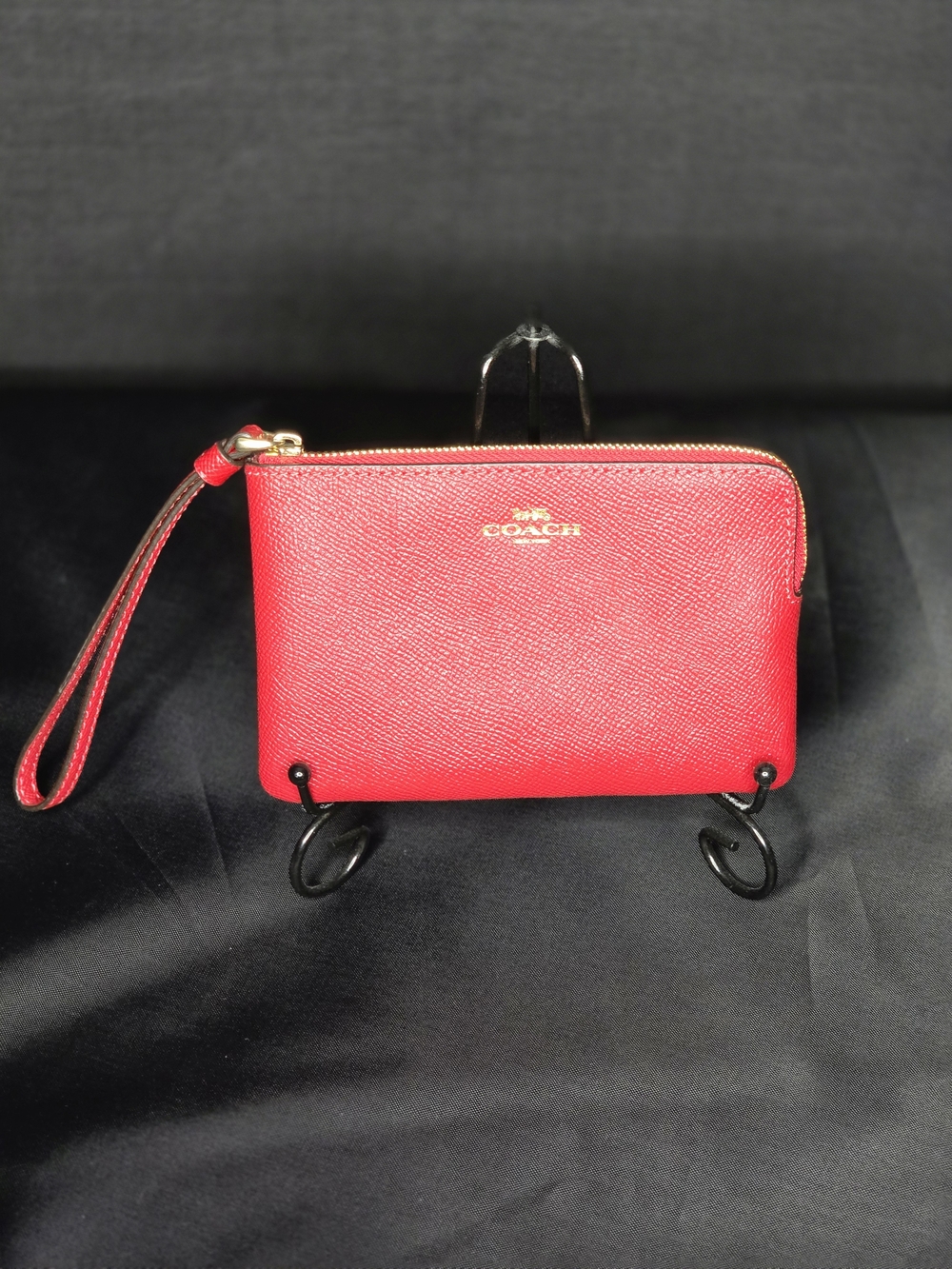 COACH Red Signature Leather Wristlet - Picture 3 of 8